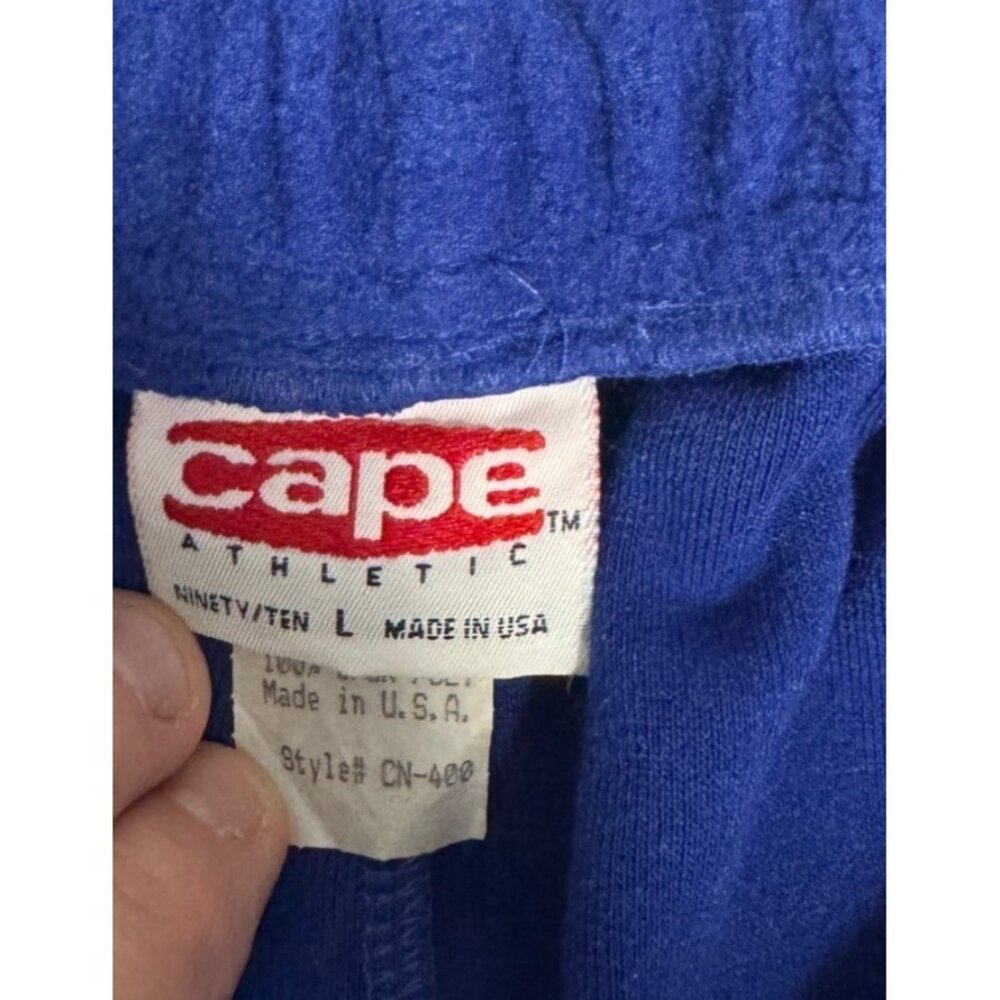 Vintage Cape Athletic Blue Track Pants With Black & White Stripes Size L - Picture 3 of 10